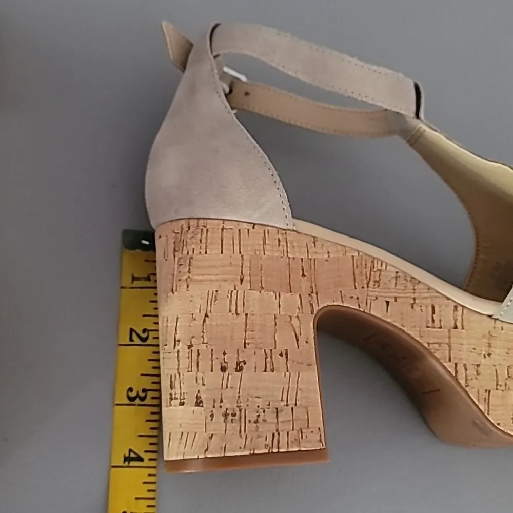 Gianni Bini New Light Suede Cork Platform Sandals 9.5M